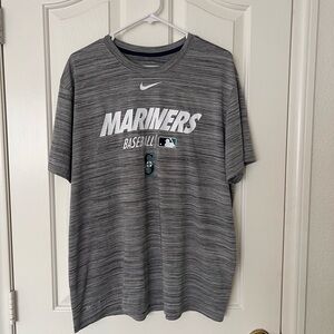 Nike Mariners Gray Striped Performance Tee